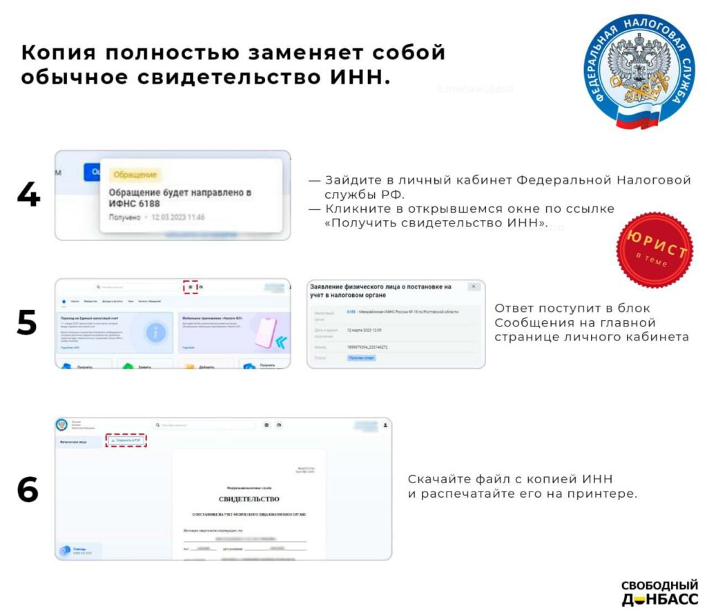 Пошаговая инструкция как получить электронную копию ИНН